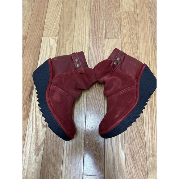 Fly London Yama Wine Suede Ankle Boots, size 38 - Picture 4 of 6